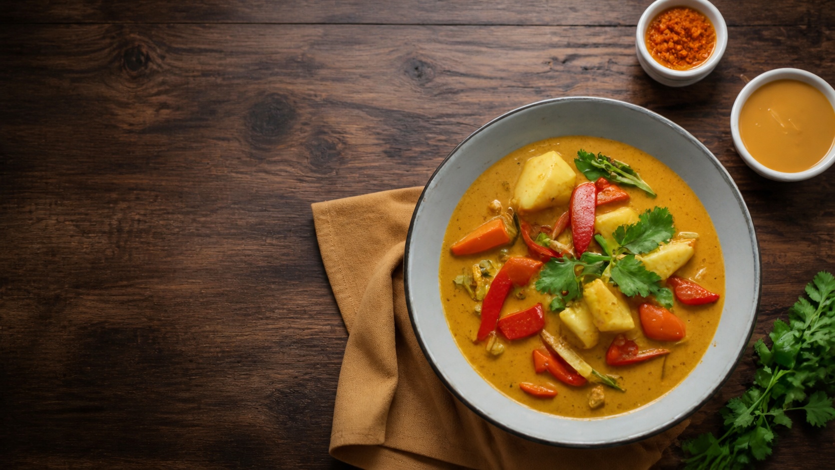 Panang curry with vegetables and peanuts